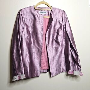 Bonnie Roseman Collection Silk Blazer Purple Pink Xlarge